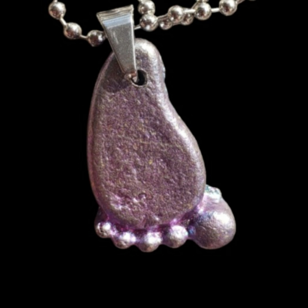 Bismuth Foot Necklace Pendant